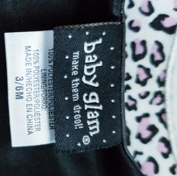 NWT Baby Glam Baby Girl Outfit Cat Print Dress and Vest 2-Piece Set - Picture 14 of 16